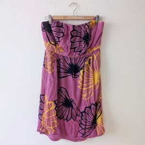 Anthropologie Sariah Agave Burst Strapless Floral Dress Pink Size S